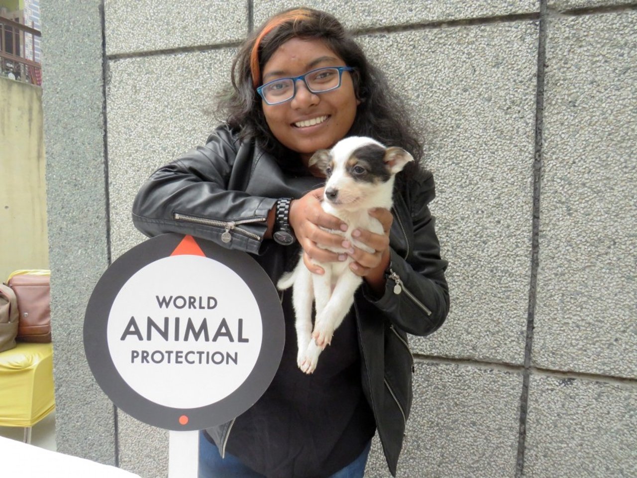 Lucy and her puppy at a vaccination drive in Delhi