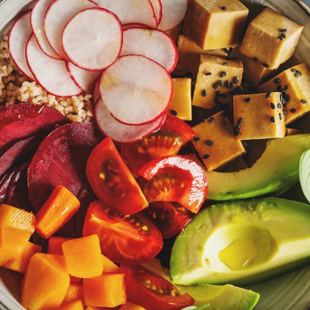 A bowl of vegan food