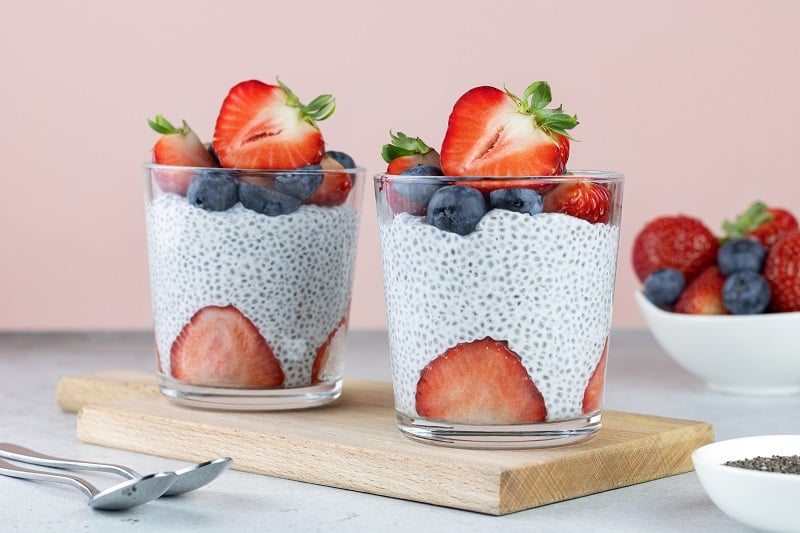 A chia pudding cup