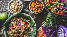 A table full of plant-based food