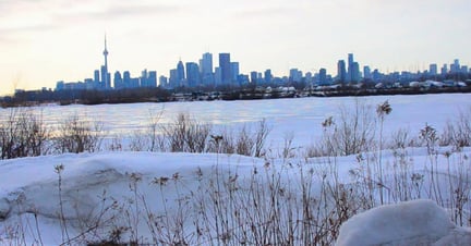 Toronto skyline in winter