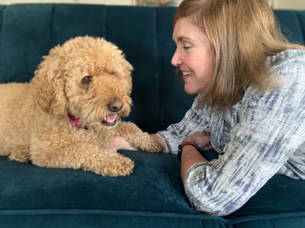 World Animal Protection Canada Board Chair, Maureen Armstrong, and her dog