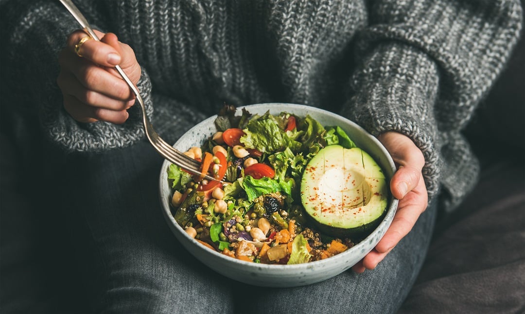 A bowl of plant-based food